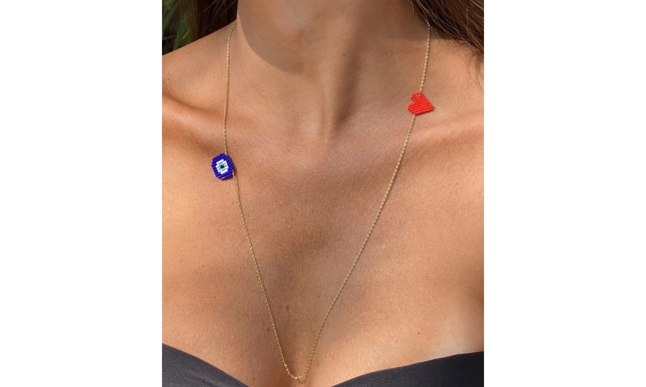 Colar Escapulário Amor e Proteção Feito a Mão Banho de Ouro 18k.