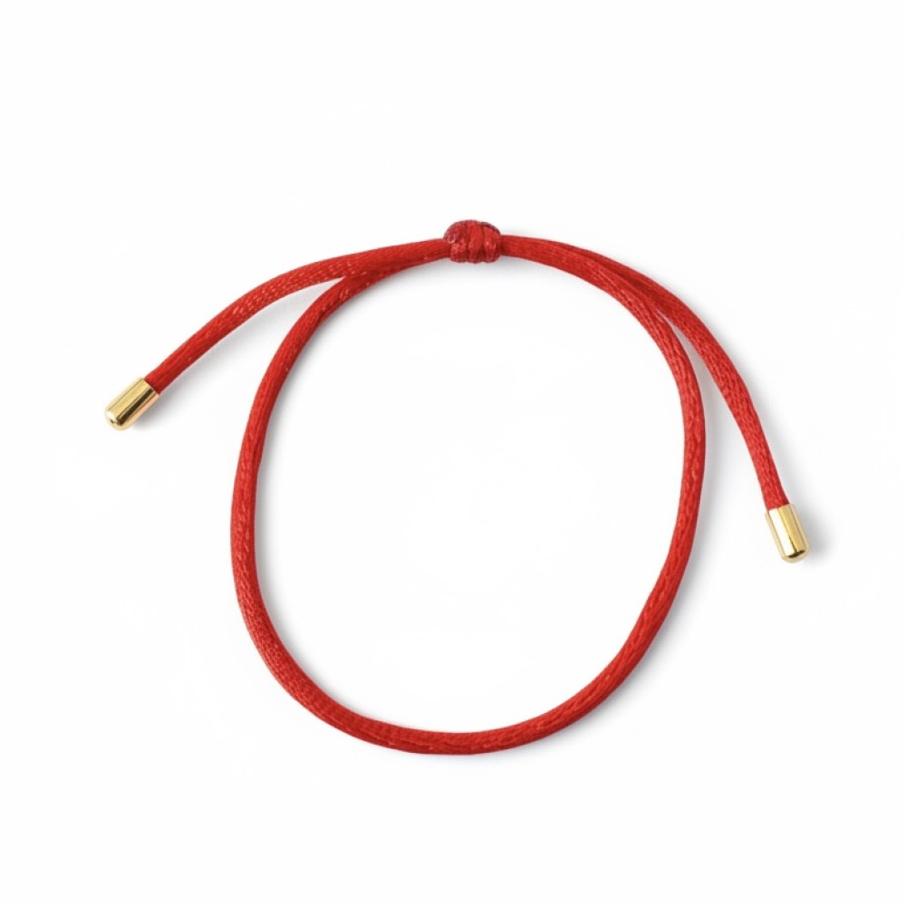 Pulseira Vermelha Ajustável Ponteiras Banho de Ouro 18k. Pulseira Vermelha Ajustável Ponteiras Banho de Ouro 18k.