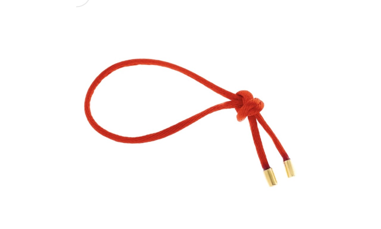 Pulseira Vermelha Ajustável Ponteiras Banho de Ouro 18k. Pulseira Vermelha Ajustável Ponteiras Banho de Ouro 18k.