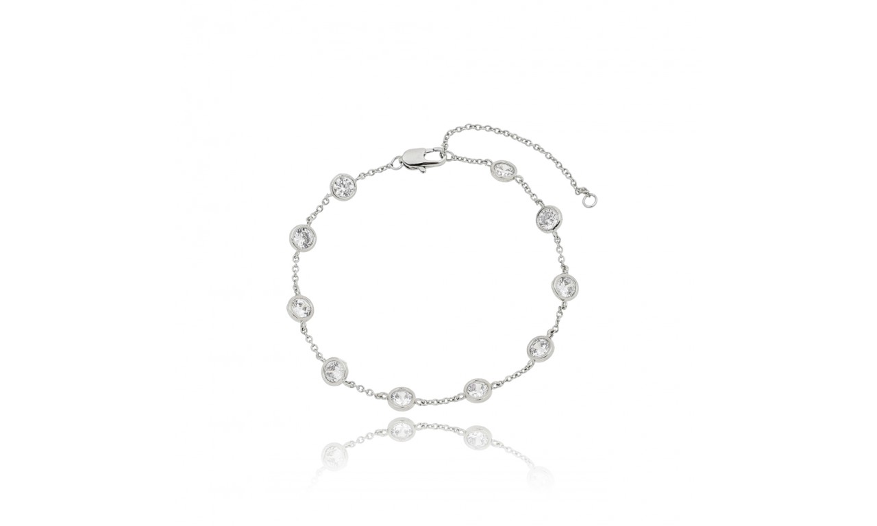 Pulseira Pontos de Luz Ródio Branco.