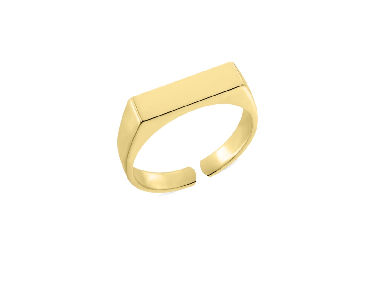 Anel de Dedinho Base Reta Banho de Ouro 18k.