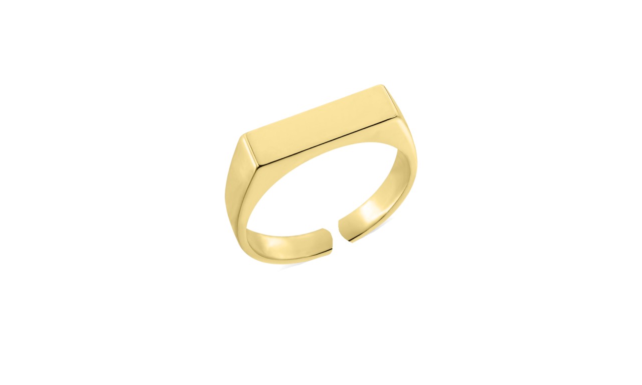 Anel de Dedinho Base Reta Banho de Ouro 18k.