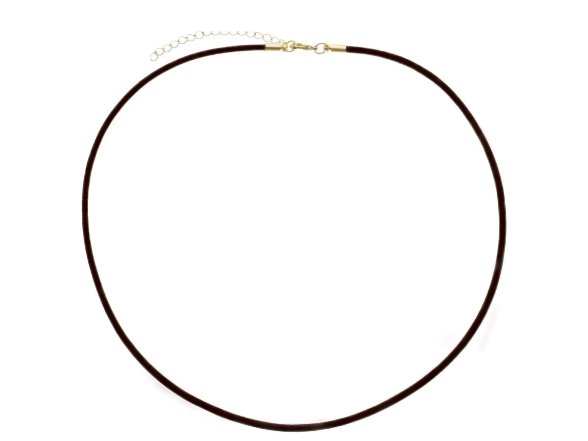 Colar Couro 4mm Banho de Ouro 18k ou Ródio Branco,