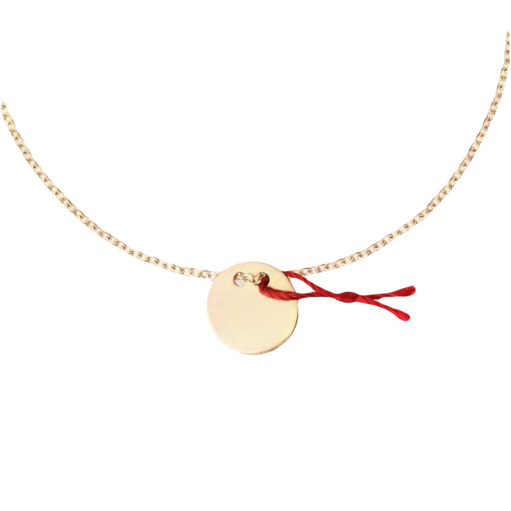 Pulseira Plaquinha Personalizada Fio Vermelha Banho de Ouro 18k Pulseira Plaquinha Personalizada Fio Vermelha Banho de Ouro 18k