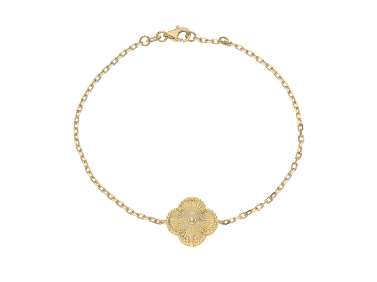 Pulseira Trevo Anatômico Banho de Ouro 18k.