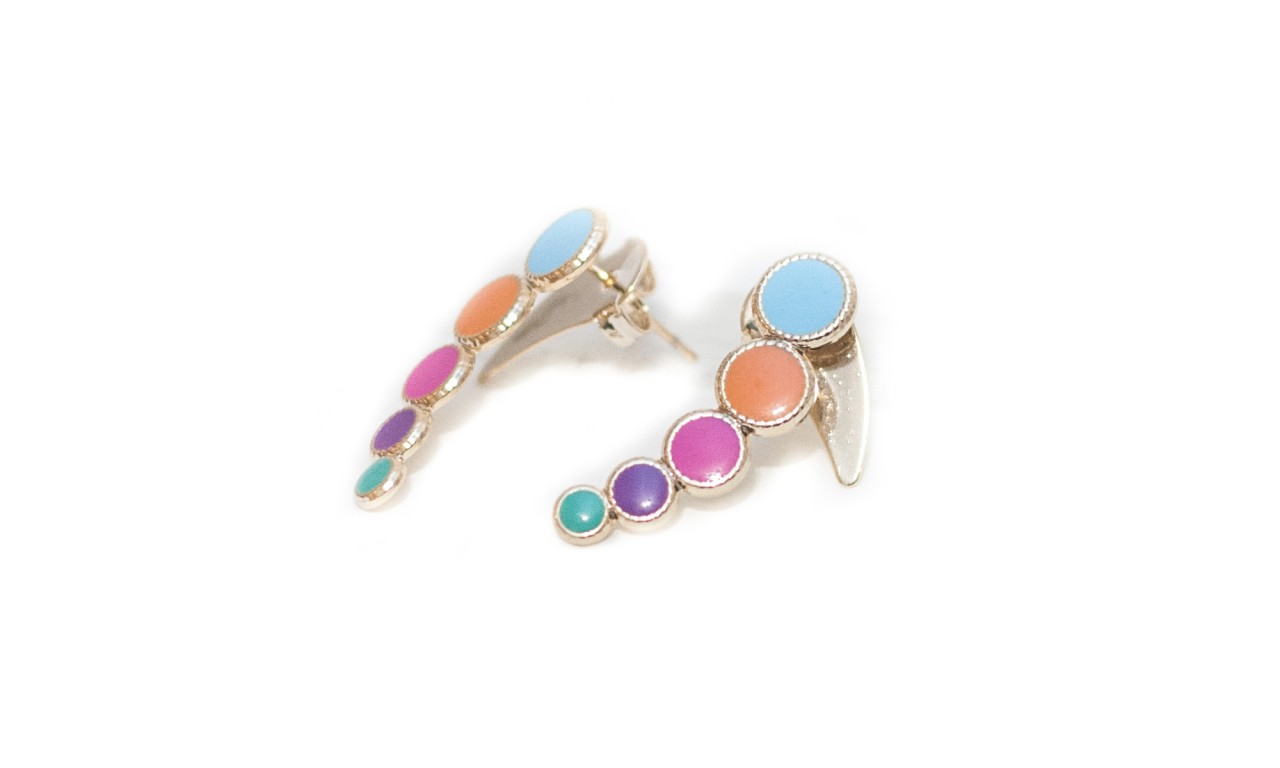 Brinco Ear Cuff Rainbow Banho de Ouro 18k.