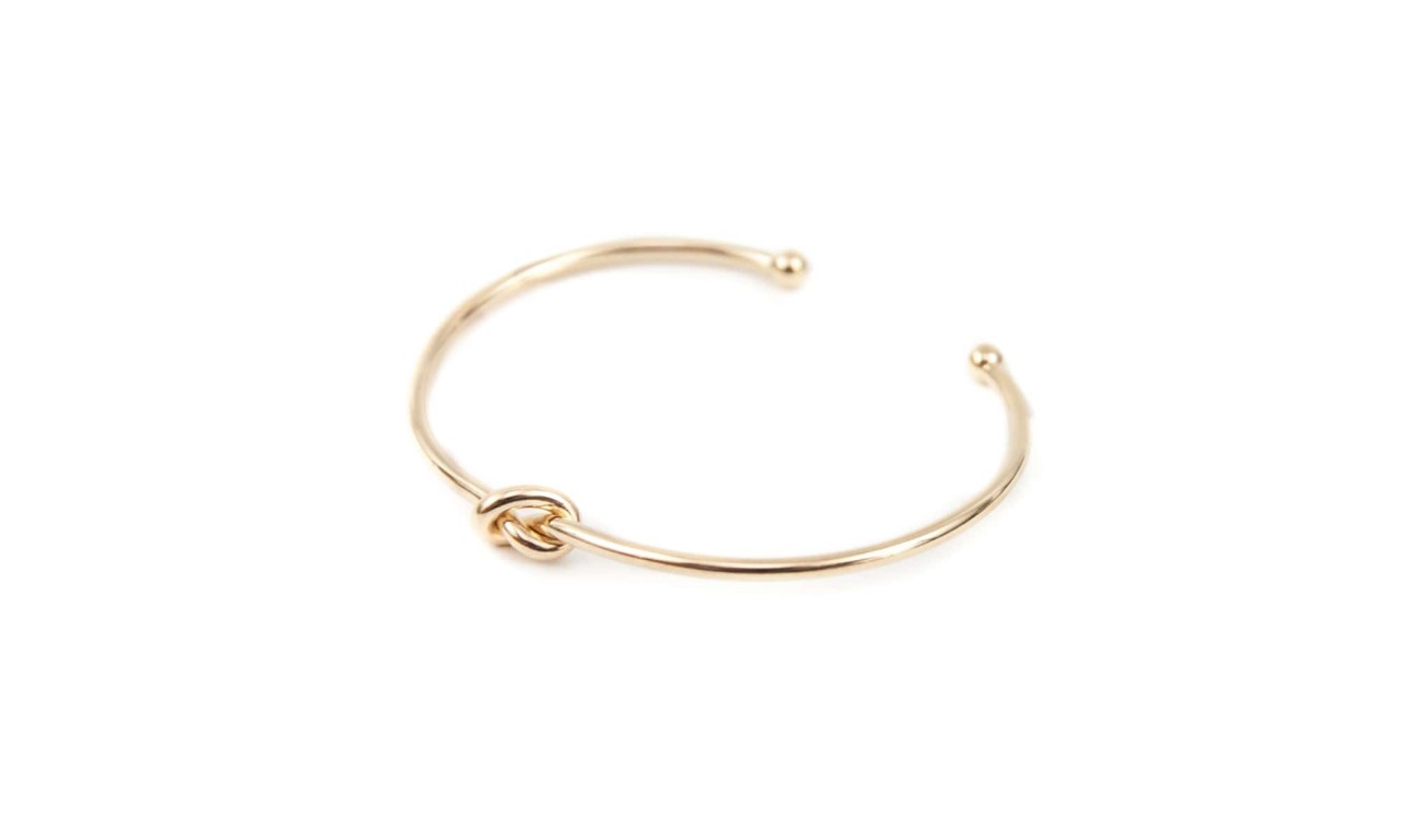 Pulseira Bracelete Nó Banho de Ouro 18k.