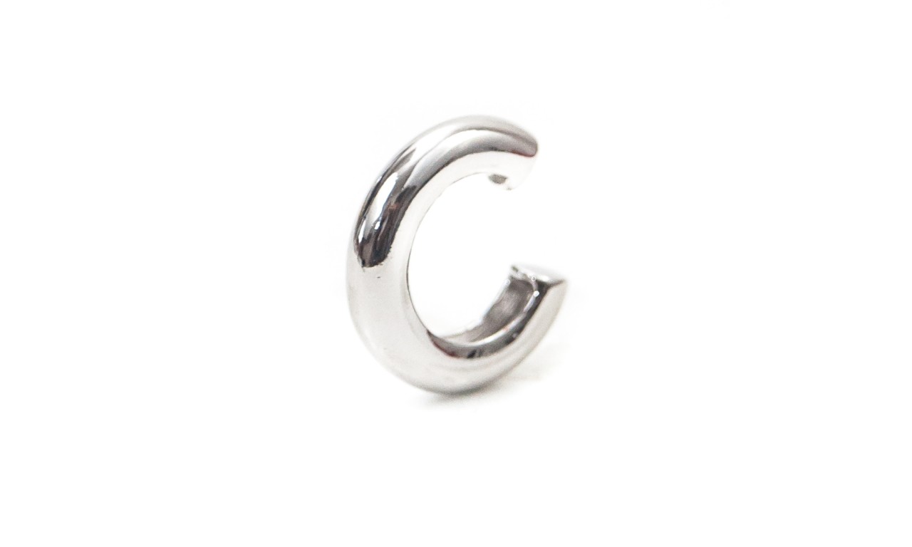 Piercing Fake Tubo Banho de Ródio Branco.