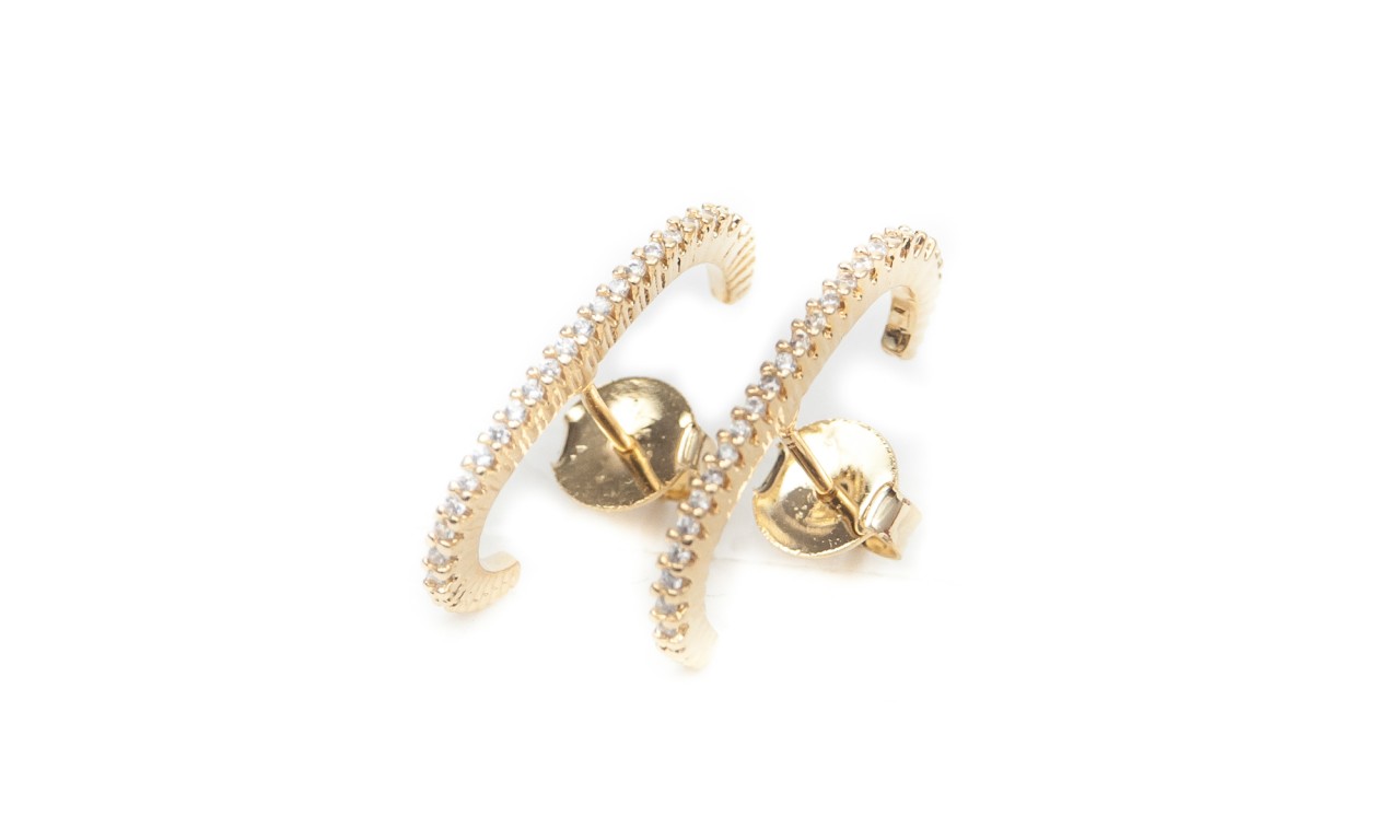 Brinco Ear Hook Banho de Ouro 18K.